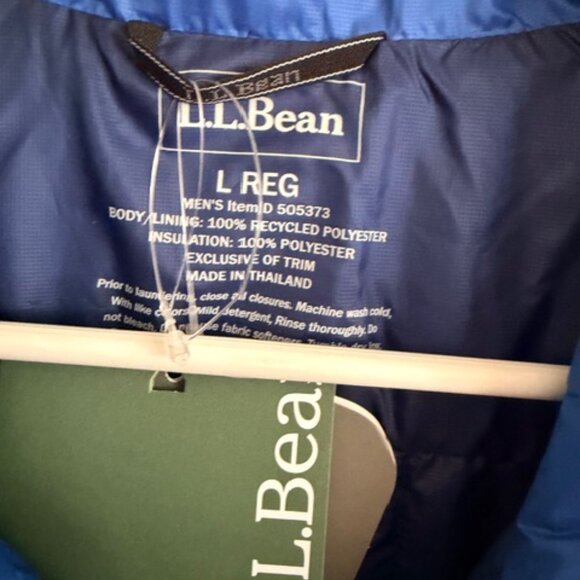 LL Bean Primaloft Packaway Vest Mens Large Sapphire Blue Lightweight Outdoor - Picture 3 of 7